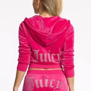 Juicy Couture OG BIG Bling Velour Track SUIT (Full-Zip Hoodie & Pants)